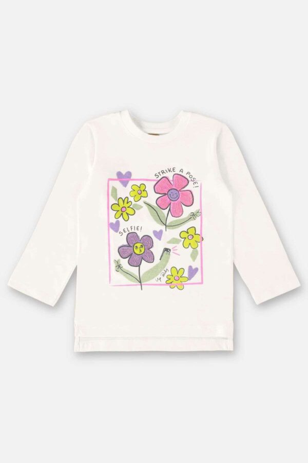 Blusa Manga Longa Menina Infantil (Off White) Up Baby