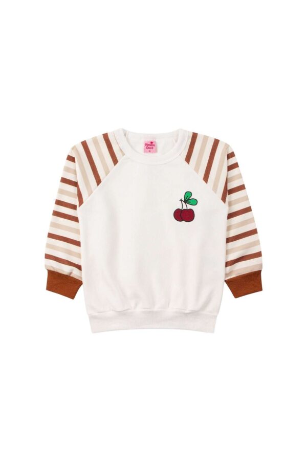 Conjunto Infantil Feminino Moletom Sublimado Peluciado Cherry - Imagem 2