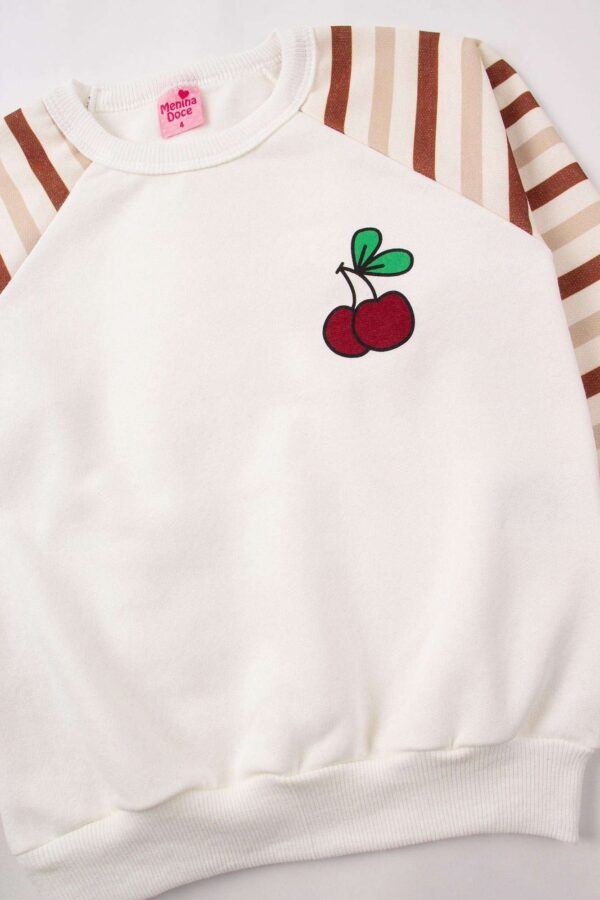 Conjunto Infantil Feminino Moletom Sublimado Peluciado Cherry - Imagem 4