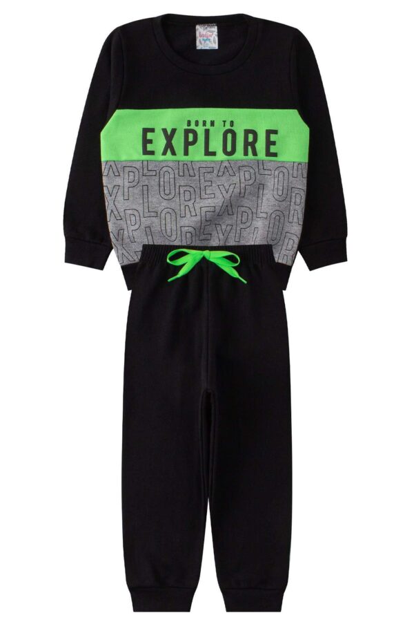 Conjunto Infantil Masculino Moletom Peluciado Explore