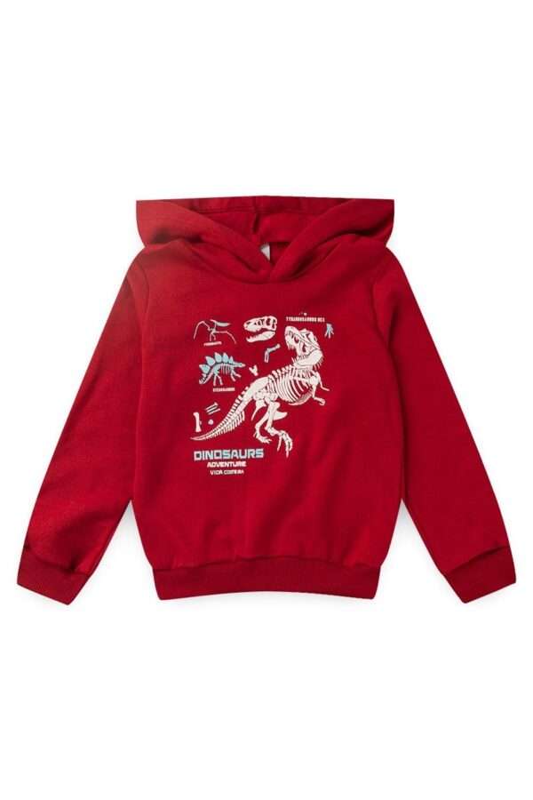 Conjunto Infantil Bordo de Moletom Dinossauro - Imagem 3