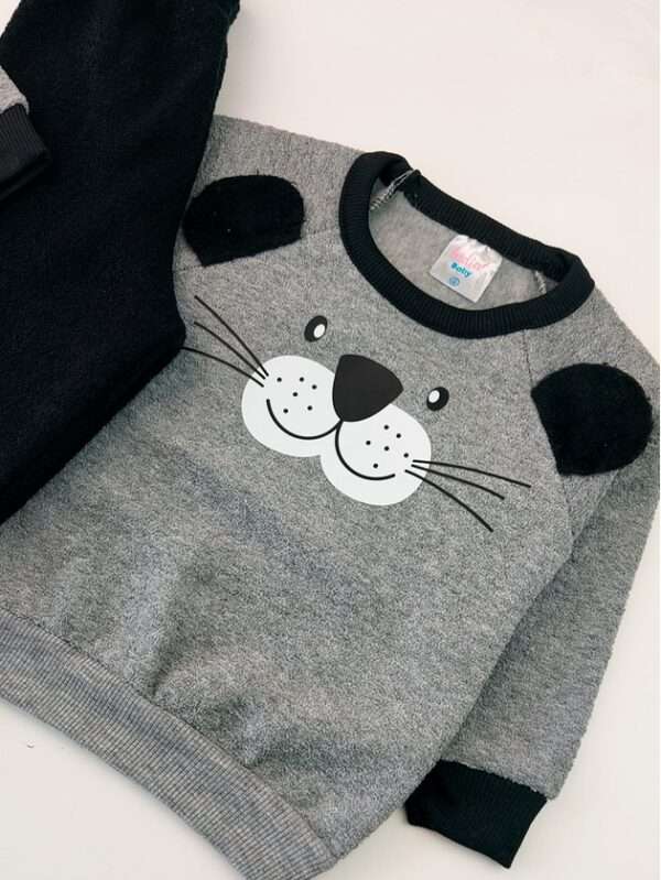 Conjunto Infantil Boucle Peluciado Tigre India Baby Mescla 2 - Conjunto Infantil Boucle Peluciado Tigre India Baby Mescla