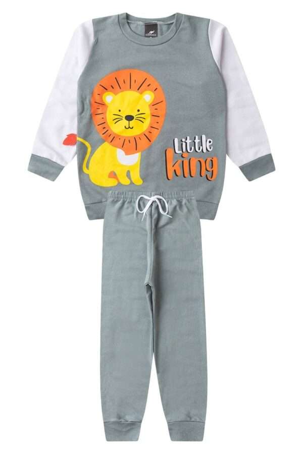 Conjunto Infantil Menino Inverno Leão Kangulu Cinza - Imagem 2