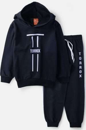 Conjunto Infantil Menino Moletom com Capuz Preto Torrox