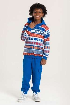 Conjunto Inverno Royal Blusão e Calça em Moletom com Bolso Cargo