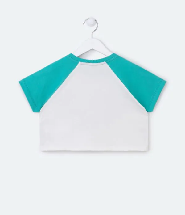 Blusa Cropped Infantil em Ribana com Estampa University 2 - Blusa Cropped Infantil em Ribana com Estampa University