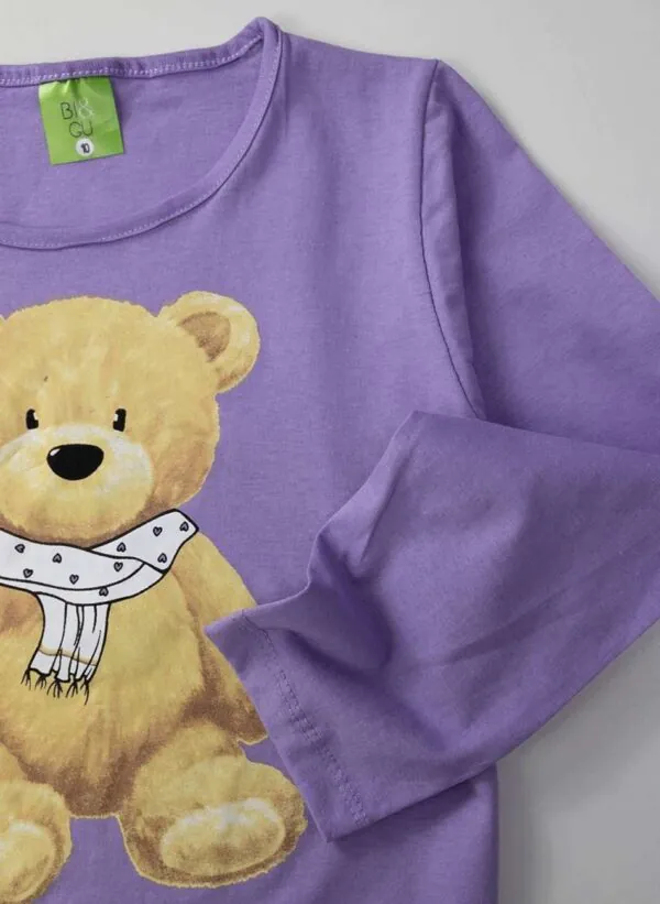 Blusa Feminina Manga Longa Urso Cachecol 2 - Blusa Feminina Manga Longa Urso Cachecol