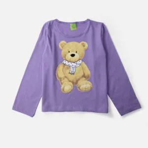 Blusa Feminina Manga Longa Urso Cachecol