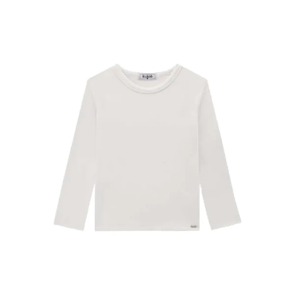 Blusa Infantil Feminina Kukie em Malha Termica Branca - Blusa Menina Kukiê em Malha Térmica Branca