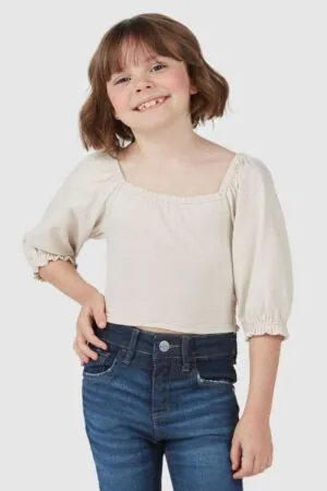 Blusa Infantil Menina Decote Ombro a Ombro em Algodão Malwee Kids