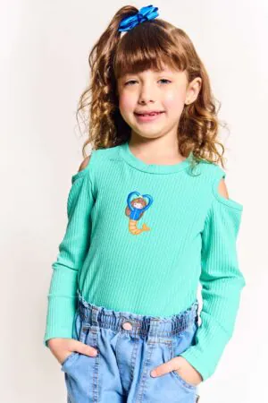 Blusa Infantil Menina Estampa Bosque Aquático