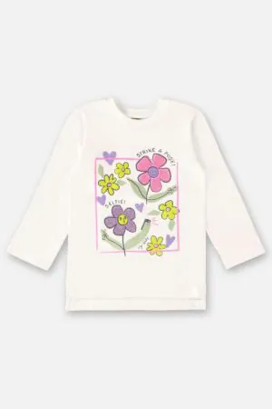 Blusa Manga Longa Menina Infantil (Off White) Up Baby