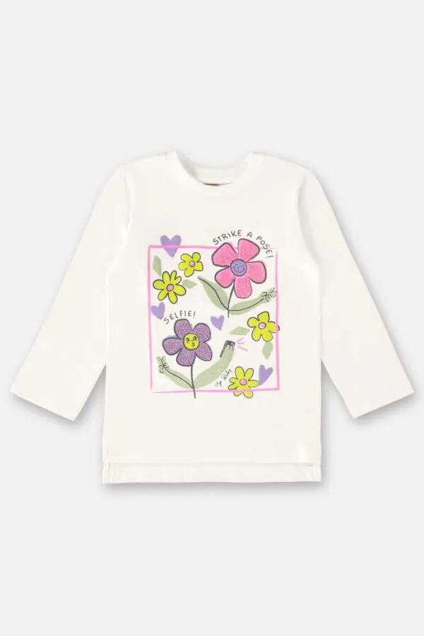 Blusa Manga Longa Menina Infantil Off White Up Baby - Blusa Manga Longa Menina Infantil (Off White) Up Baby