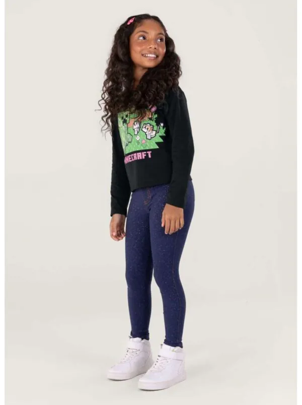 Blusa Minecraft Infantil Menina Brandili - Blusa Minecraft Infantil Menina Brandili