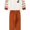 Conjunto Infantil Feminino Moletom Sublimado Peluciado Cherry