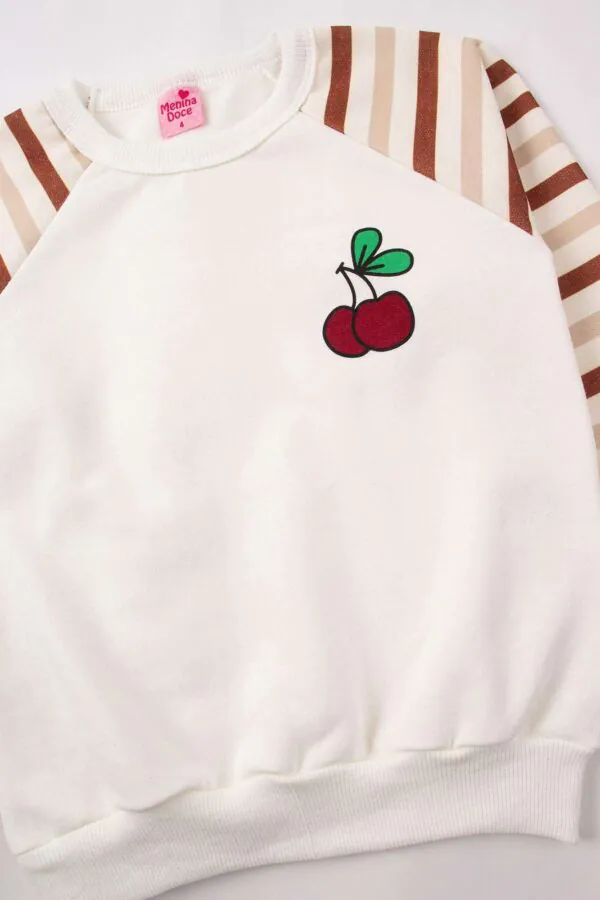 Conjunto Infantil Feminino Moletom Sublimado Peluciado Cherry 4 - Conjunto Infantil Feminino Moletom Sublimado Peluciado Cherry