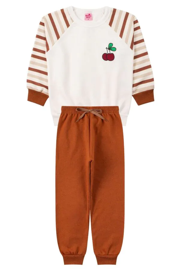Conjunto Infantil Feminino Moletom Sublimado Peluciado Cherry - Conjunto Infantil Feminino Moletom Sublimado Peluciado Cherry