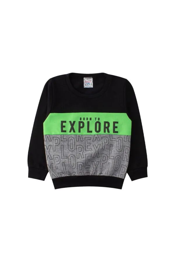 Conjunto Infantil Masculino Moletom Peluciado Explore 2 - Conjunto Infantil Masculino Moletom Peluciado Explore
