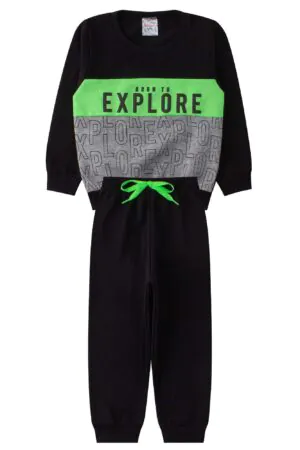 Conjunto Infantil Masculino Moletom Peluciado Explore