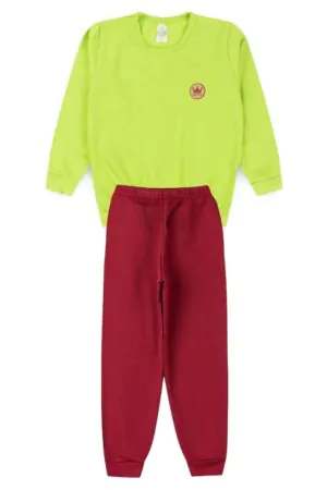 Conjunto Moletom Peluciado Infantil Masculino Verde