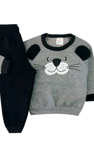 Conjunto Infantil Boucle Peluciado Tigre India Baby Mescla