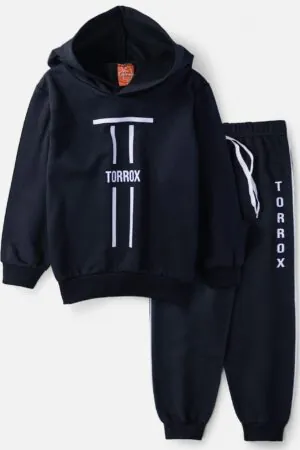 Conjunto Infantil Menino Moletom com Capuz Preto Torrox